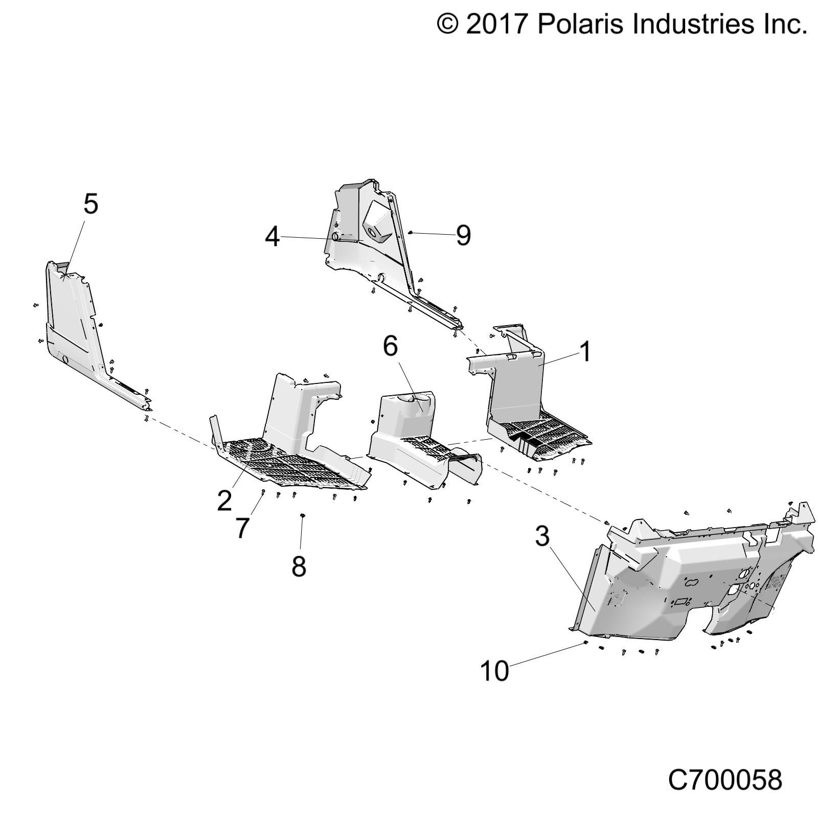 CARROSSERIE PLANCHER ET ROCKER POUR RANGER 1000 EPS 2018