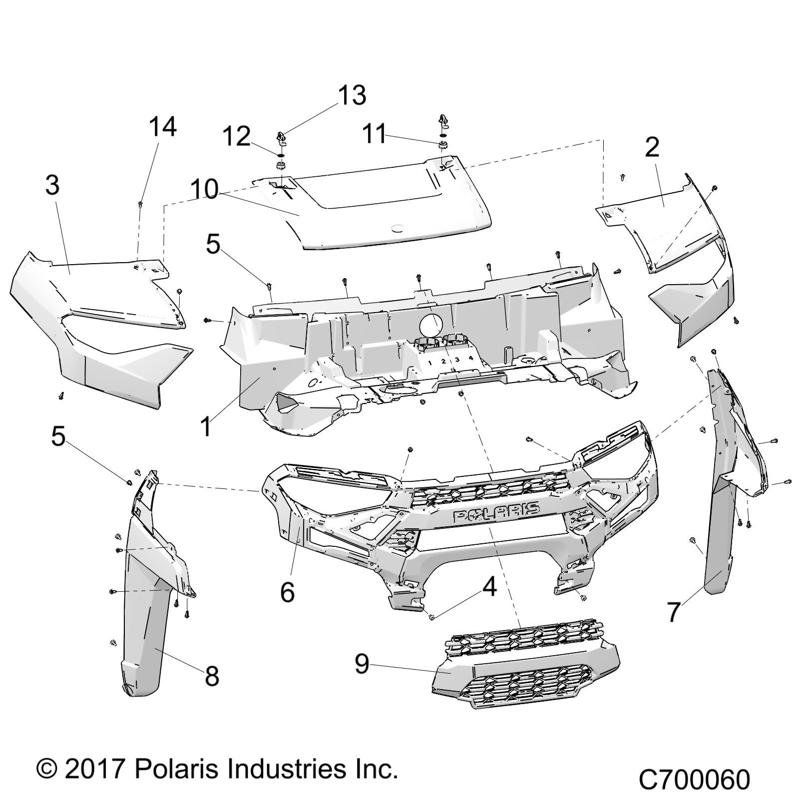 CARROSSERIE CAPOT ET FACE AVANT POUR RANGER XP 1000 EPS EU 2021
