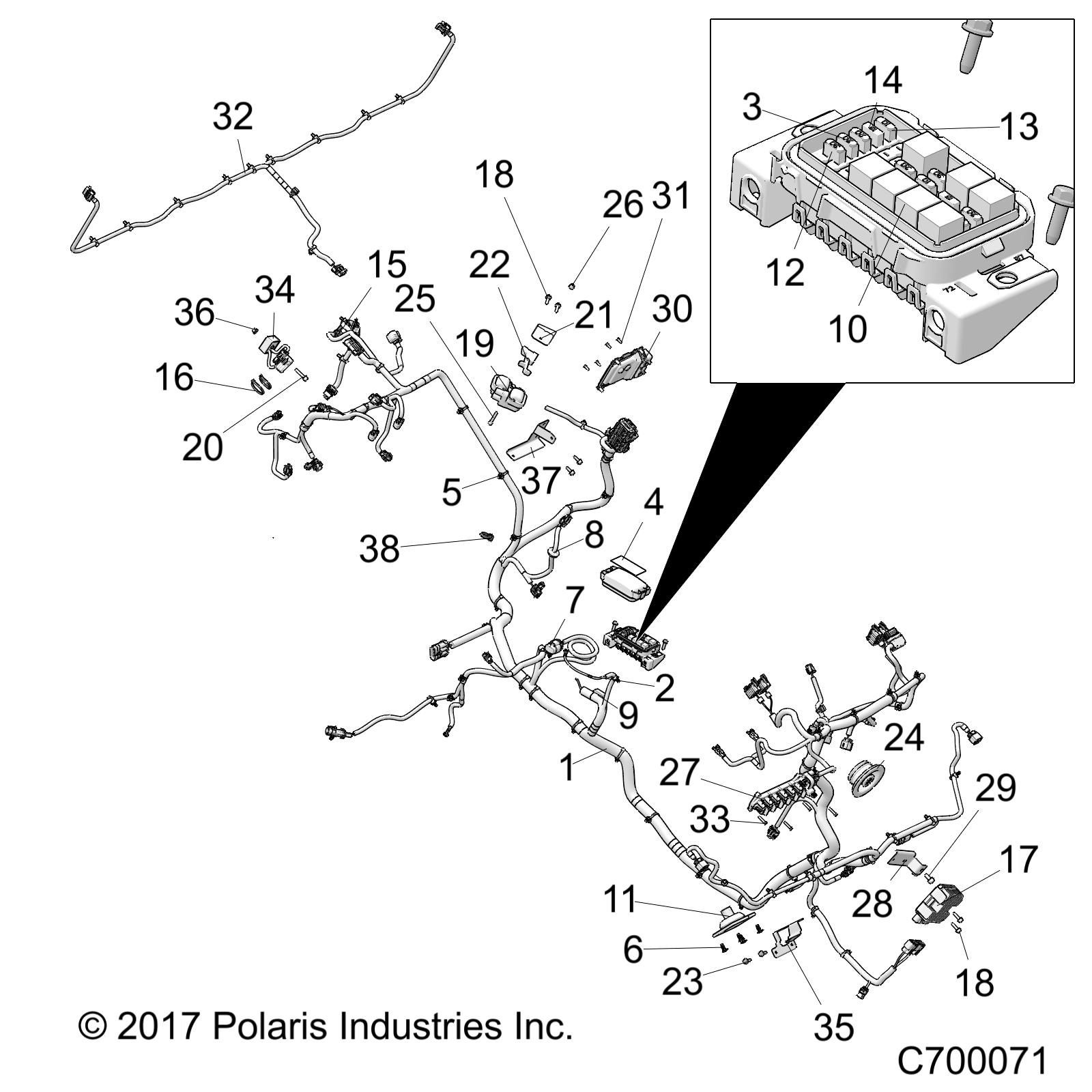 ELECTRIQUE FAISCEAU DE CABLE POUR RANGER 1000 EPS 2018
