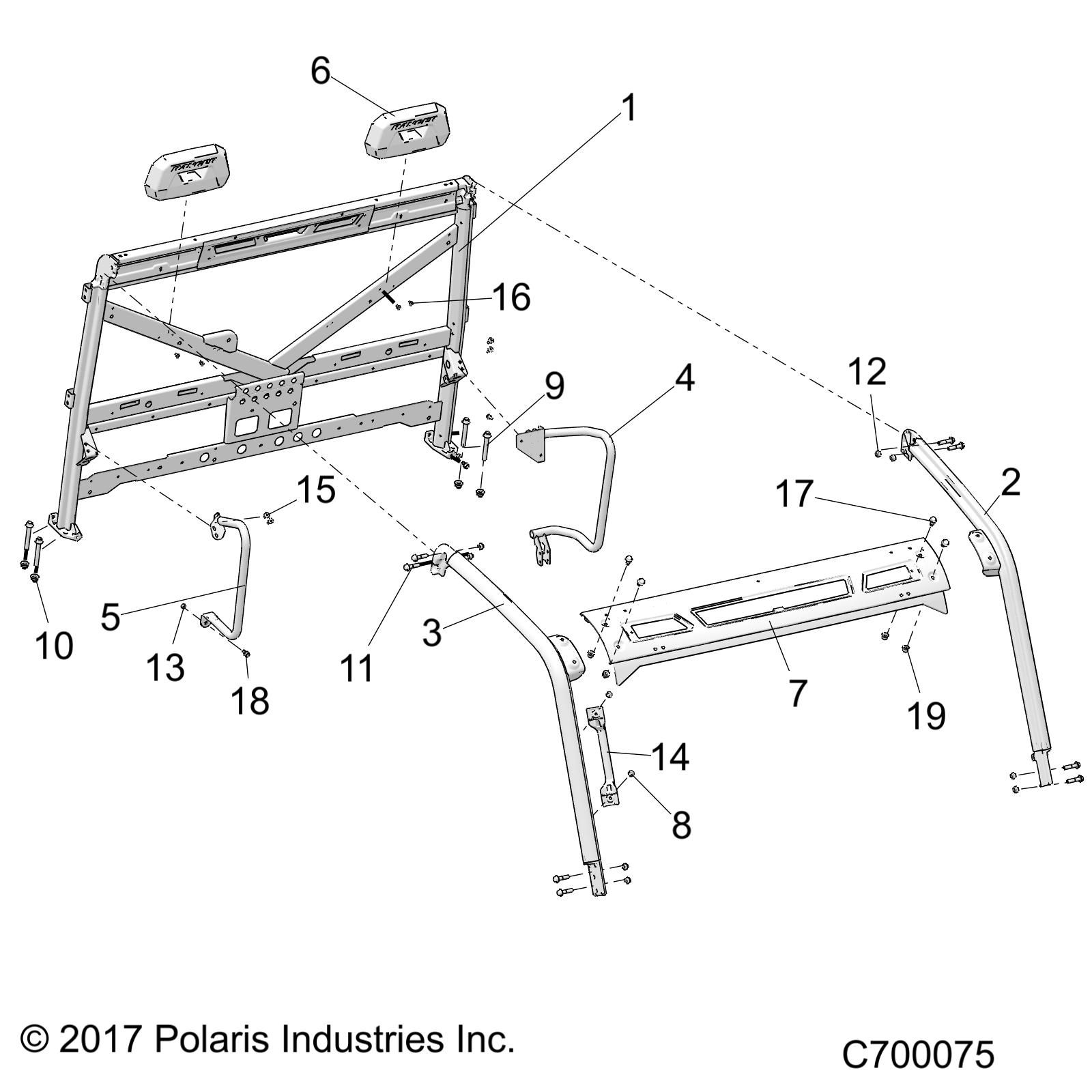CHASSIS CAB FRAME POUR RANGER 1000 FULL SIZE EPS EU TRACTOR ZUG R01 2023