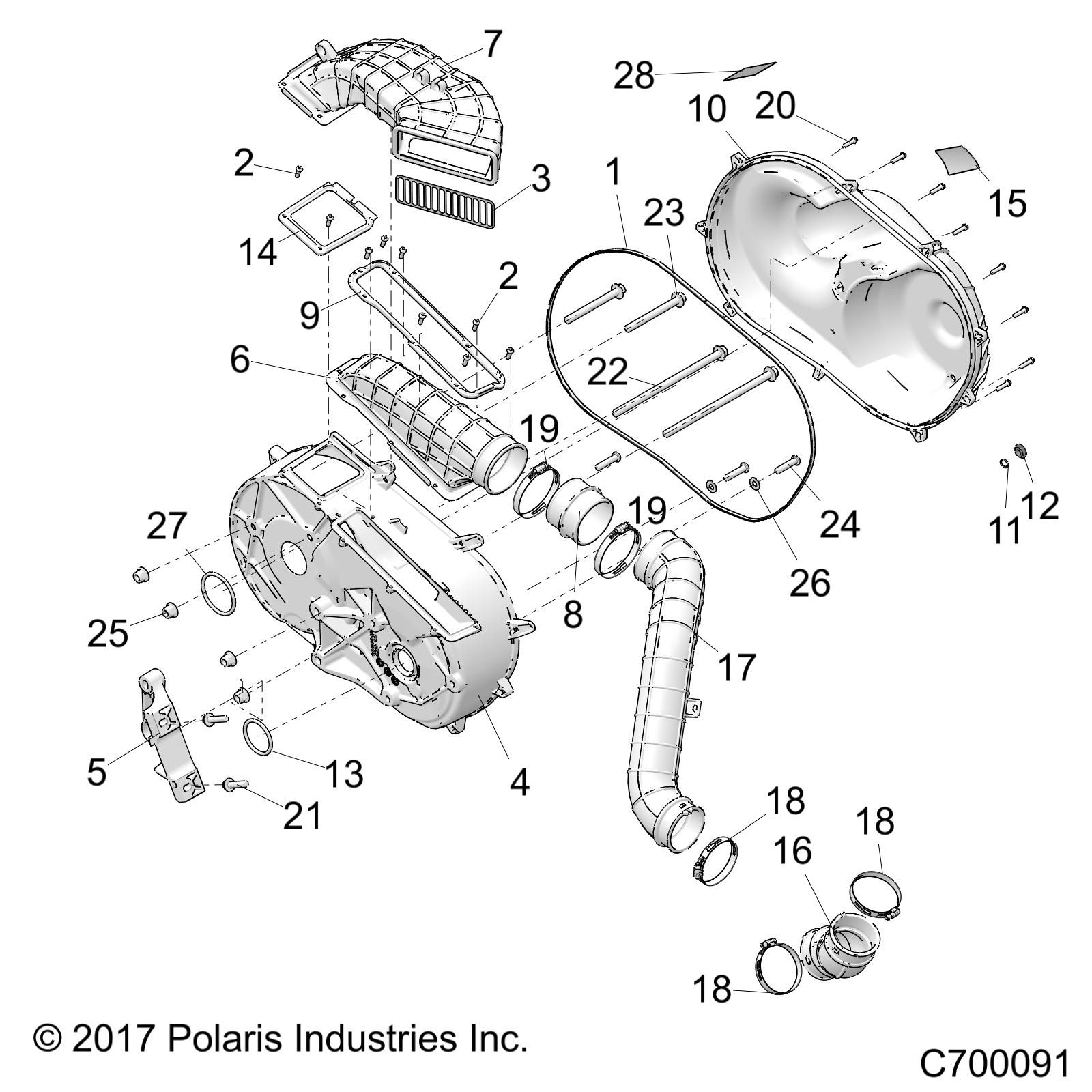 TRANSMISSION CARTER DEMBRAYAGE POUR RANGER 1000 EPS HD MD 2018