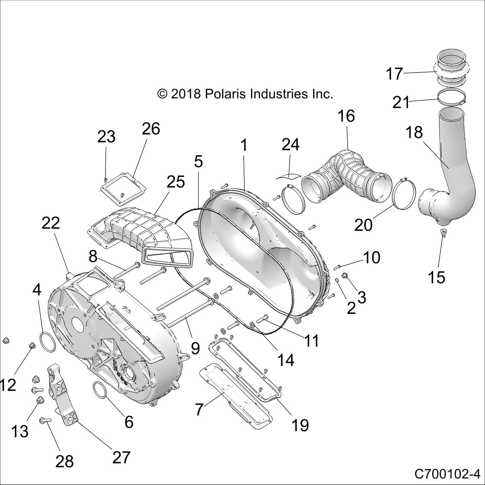 TRANSMISSION CARTER DEMBRAYAGE POUR RZR RS1 EPS 2022