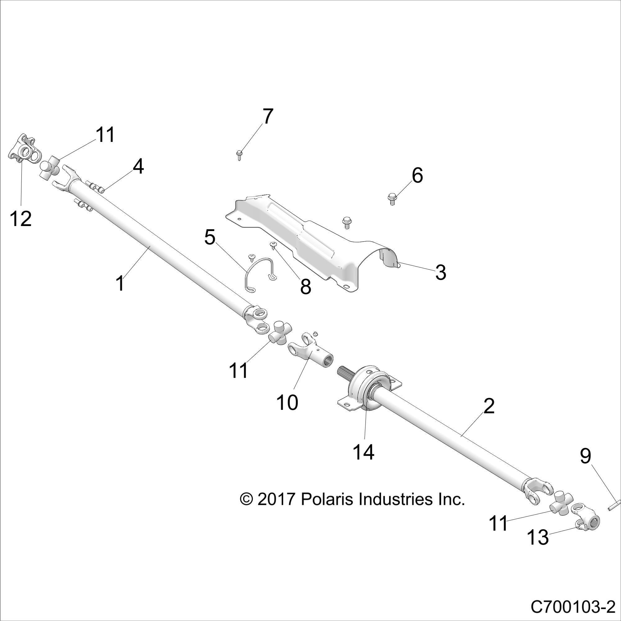 TRANSMISSION ARBRE PROPULSION AVANT POUR RZR RS1 EPS 2022