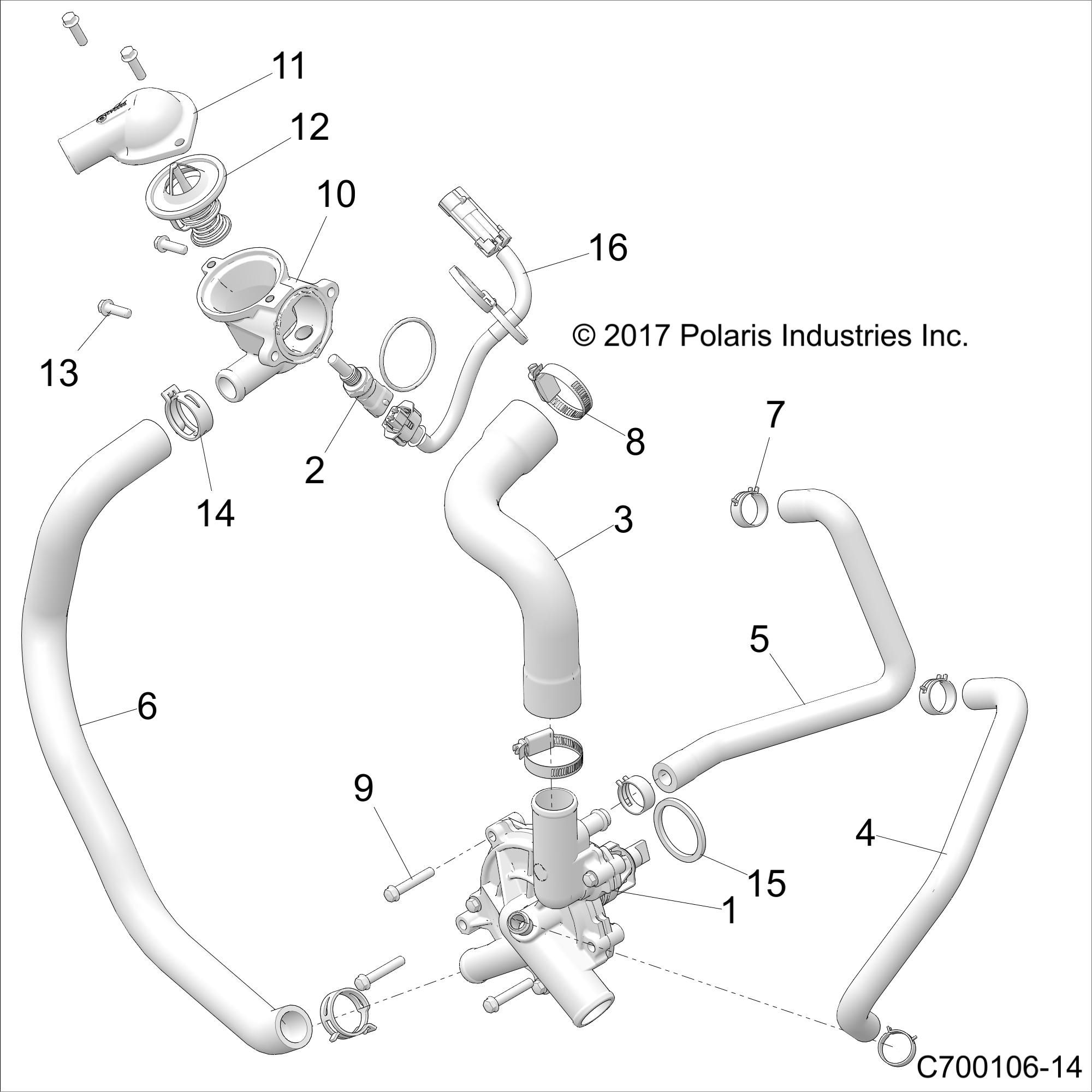 MOTEUR POMPE A EAU ET BYPASS POUR RZR RS1 EPS 2022