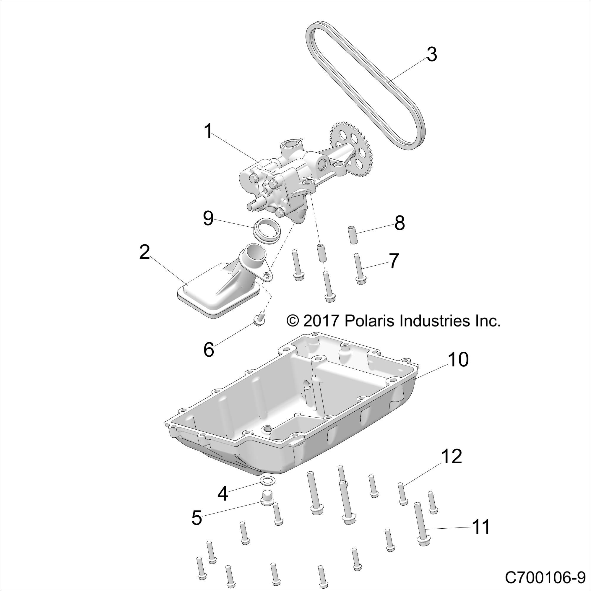 ENGINE OIL PUMP AND PAN POUR RZR RS1 EPS 2022