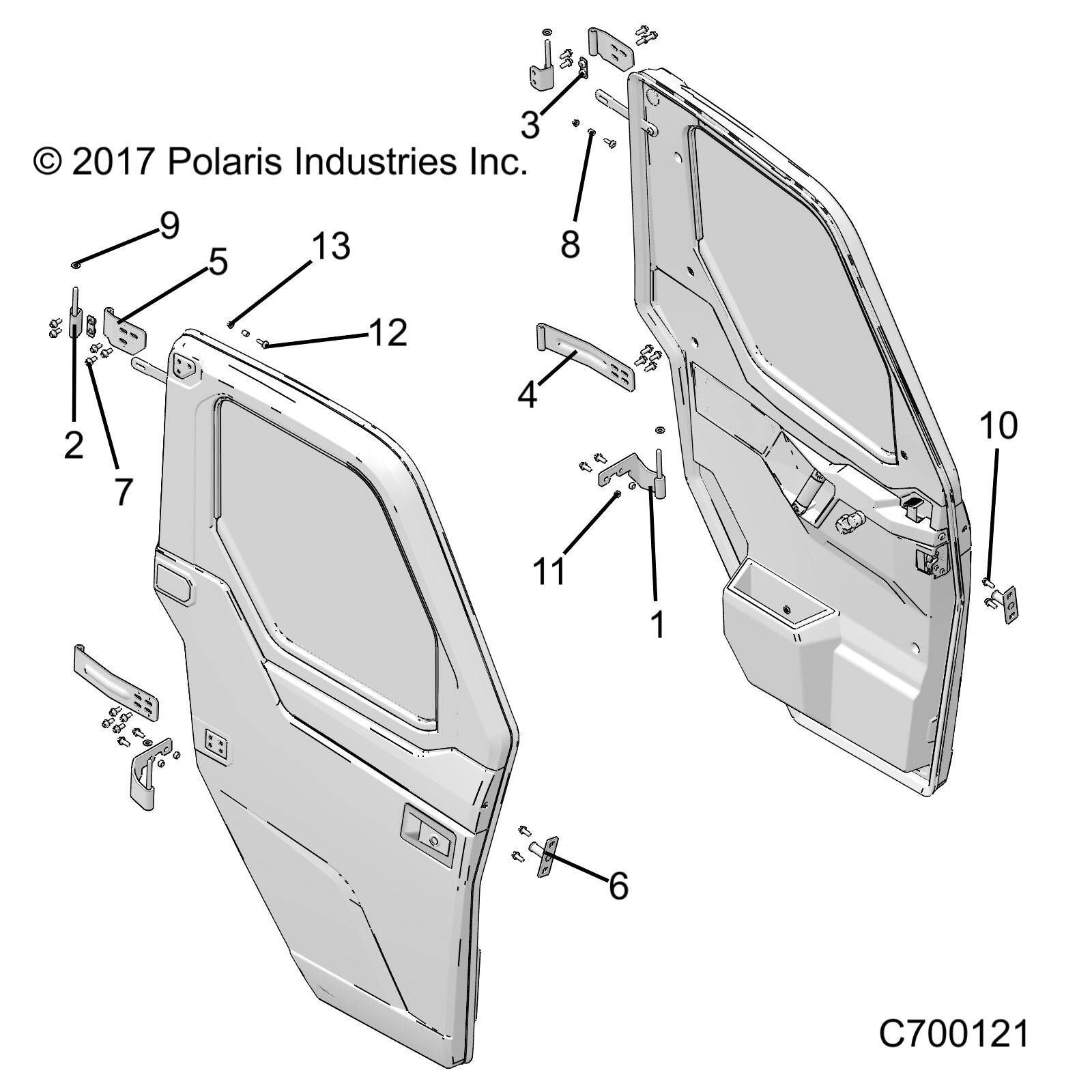 CARROSSERIE PORTE AVANT MONTAGE POUR RANGER CREW XP 1000 NORTHSTAR ULTIMATE TRAIL BOSS R02 2023