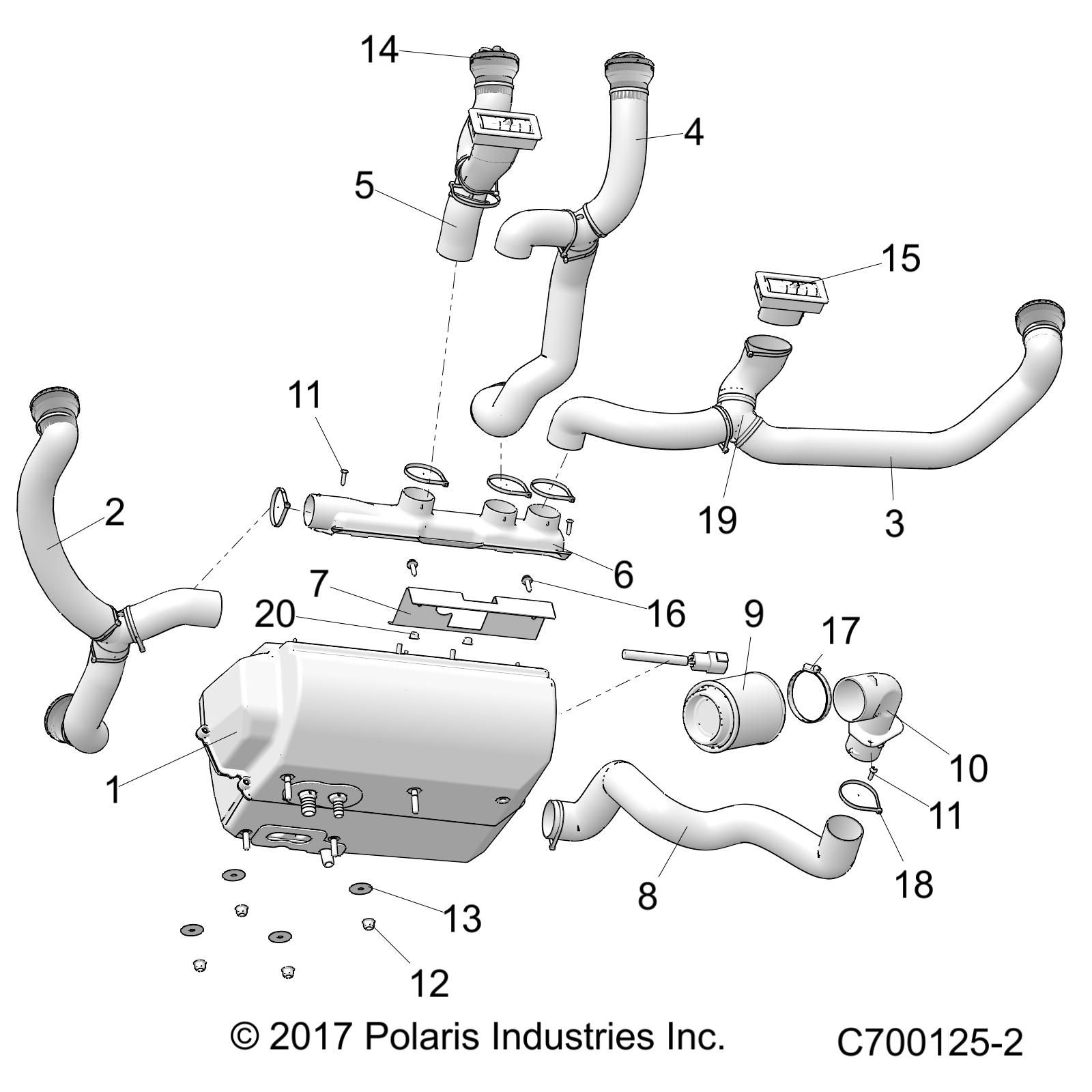 CARROSSERIE RESEAU DE CONDUITES CHAUFFAGE VENTILATION CLIMATISATION POUR RANGER XP 1000 PS NSTR 2021