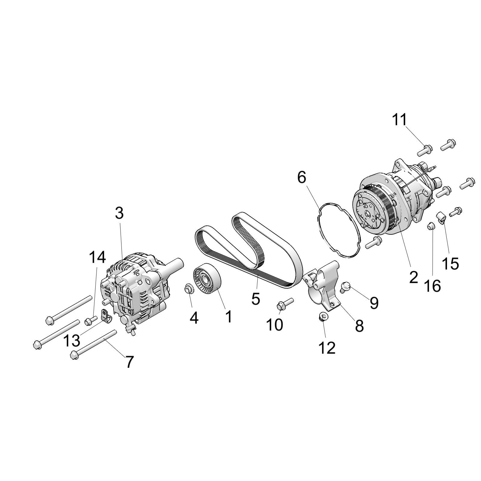 MOTEUR ALTERNATEUR ET COMPRESSEUR POUR RANGER XP 1000 NSTR ULT EVAP 2022