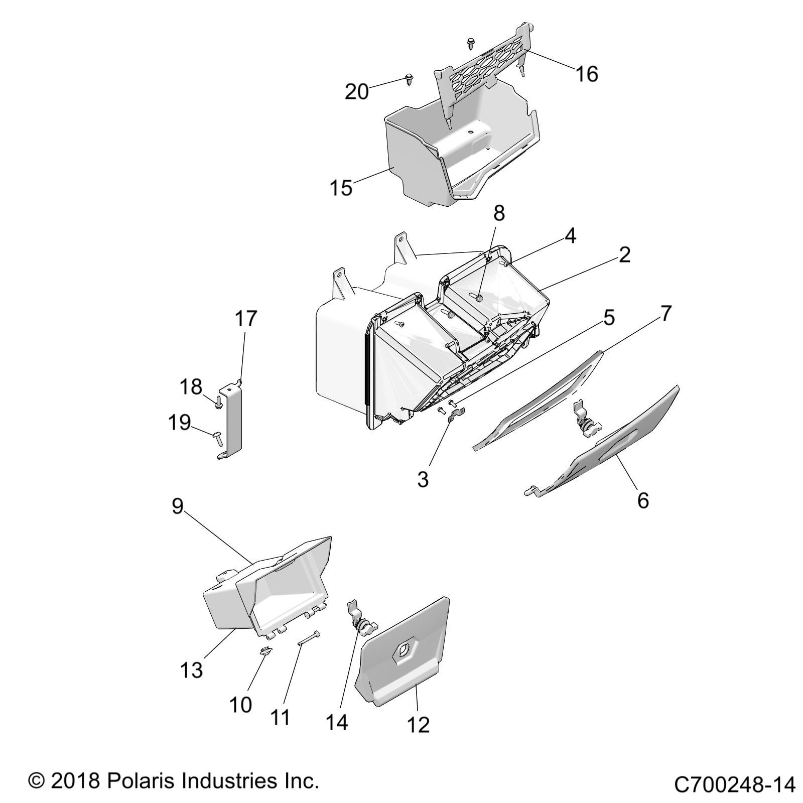 CARROSSERIE RANGEMENT TABLEAU DE BORDS POUR RZR XP4 TURBO S 2019