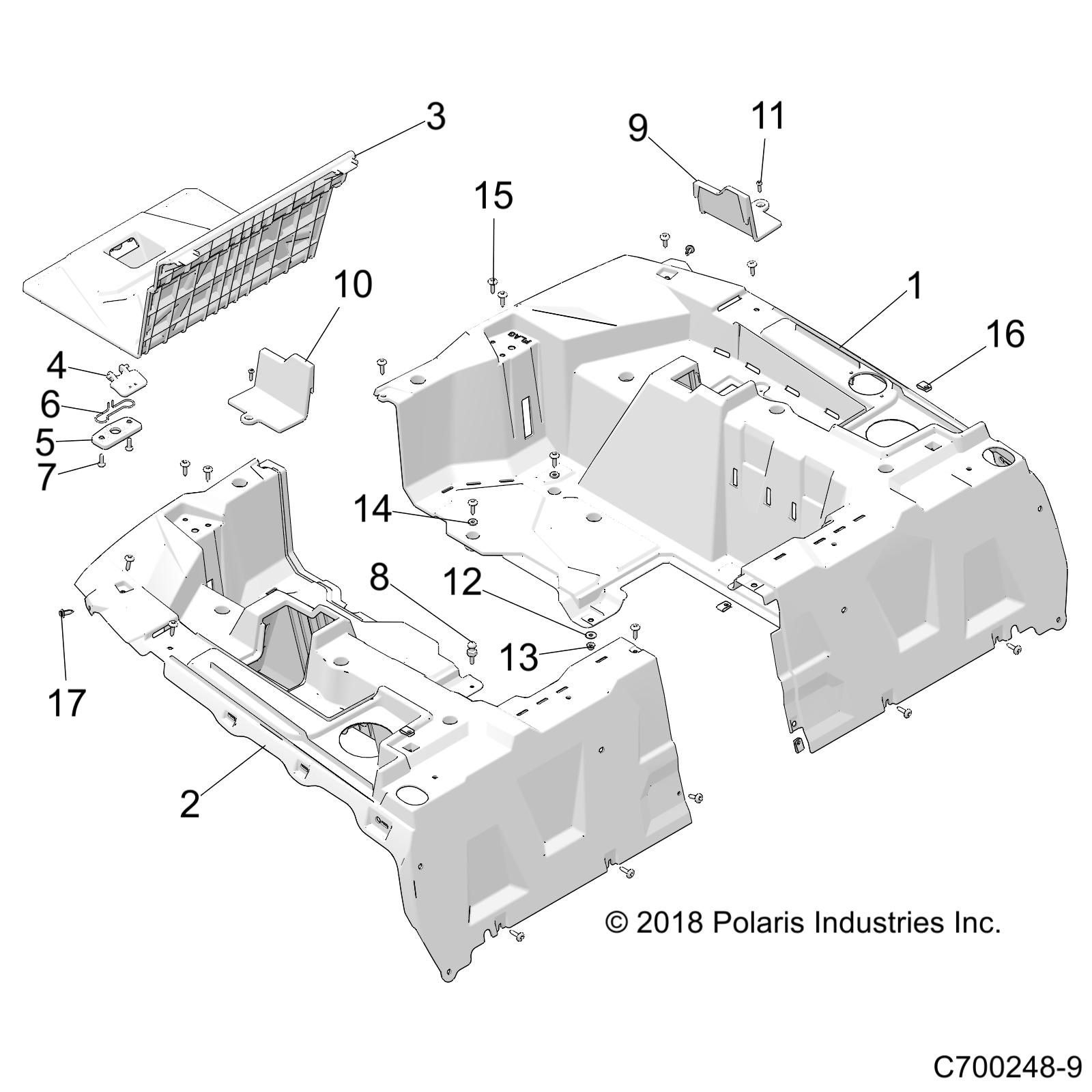 CARROSSERIE RACK ARRIERE POUR RZR XP 1000 EPS 3PC INTL R01 2023