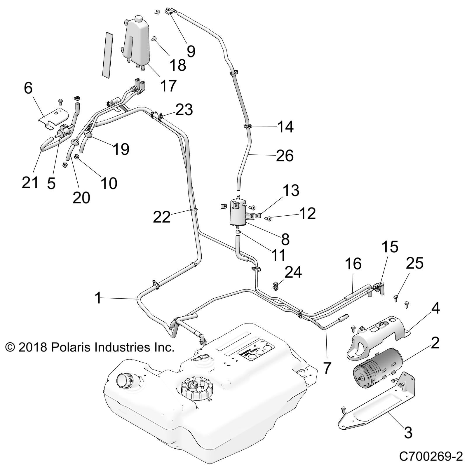 FUEL SYSTEM LINES EVAP POUR RZR XP 1000 PREMIUM RIDE COMMAND R02 2023