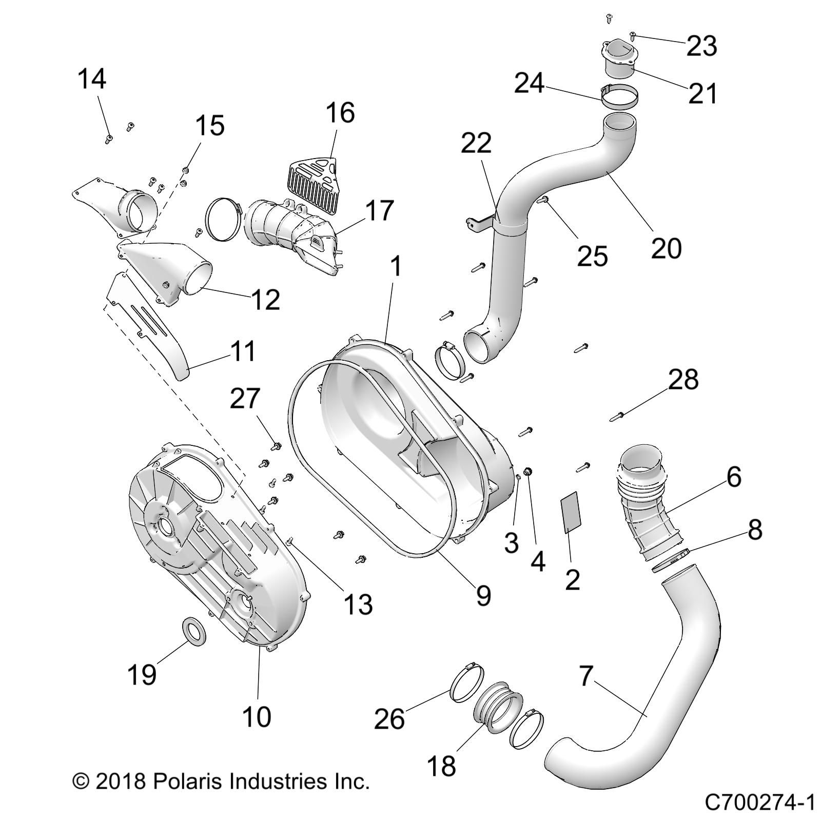 TRANSMISSION CARTER DEMBRAYAGE POUR RZR XP 4 1000 PREMIUM R01 2023