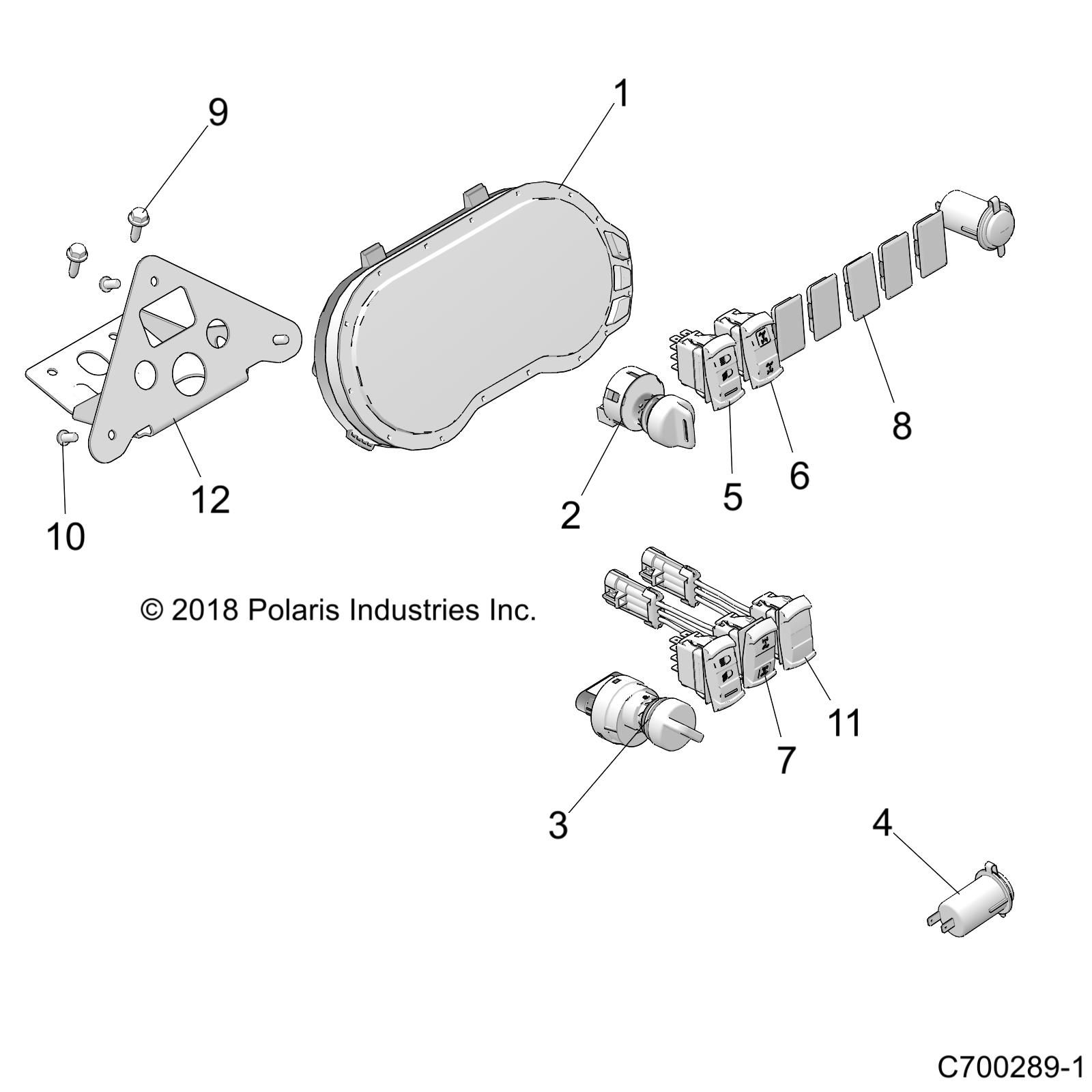 ELECTRIQUE INSTRUMENTS DU TABLEAU DE BORDS ET CONTROLEURS POUR RZR XP4 1000 2019