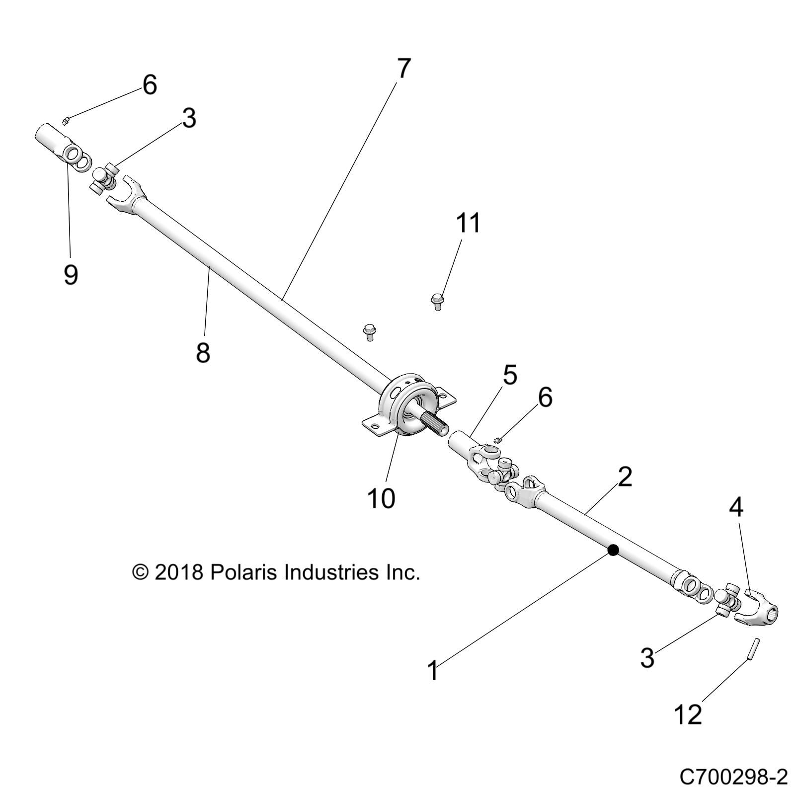 TRANSMISSION ARBRE PROPULSION AVANT POUR RZR 1000 60 INCH PS 2019