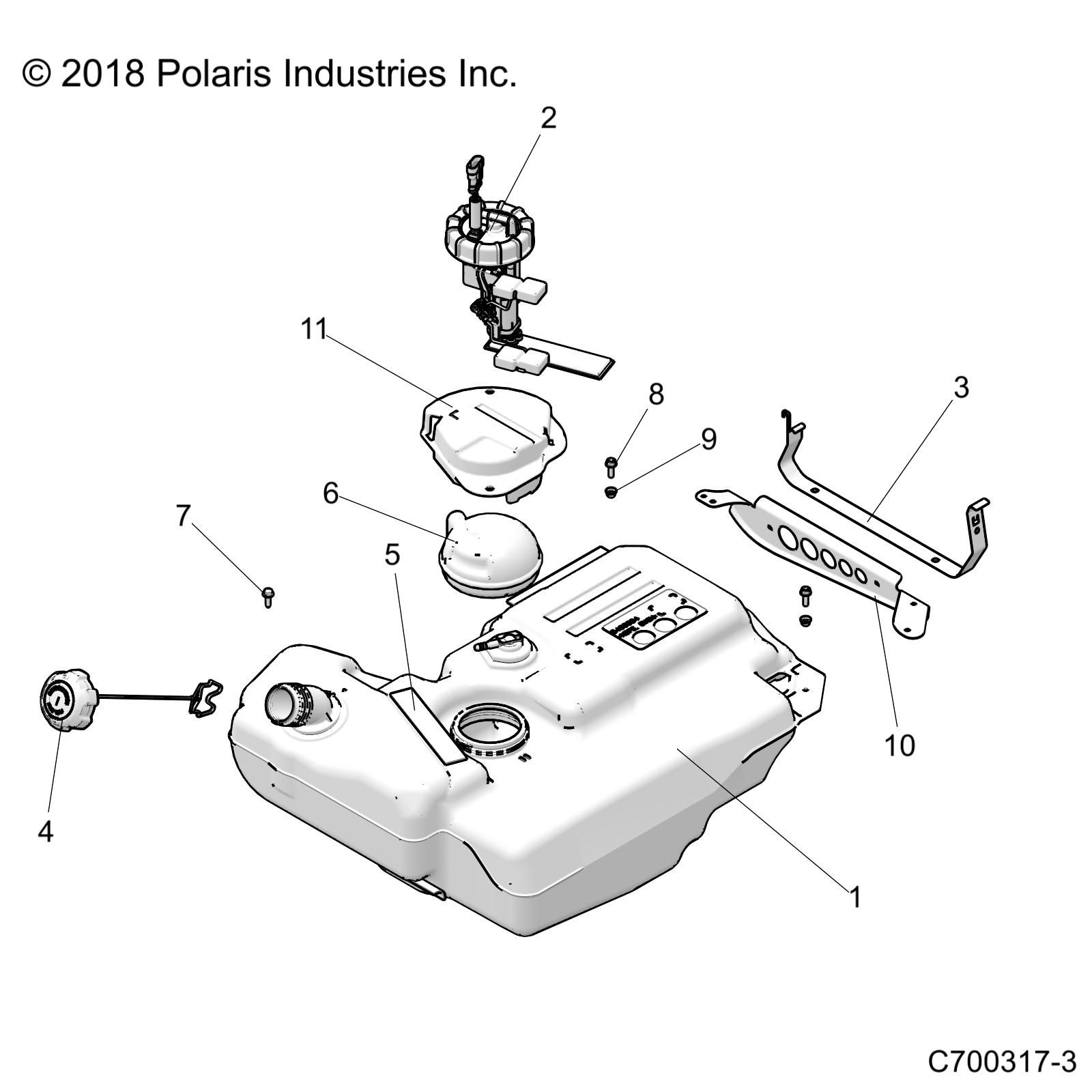 CARROSSERIE RESERVOIR DE CARBURANT POUR RZR TURBO 4 2019