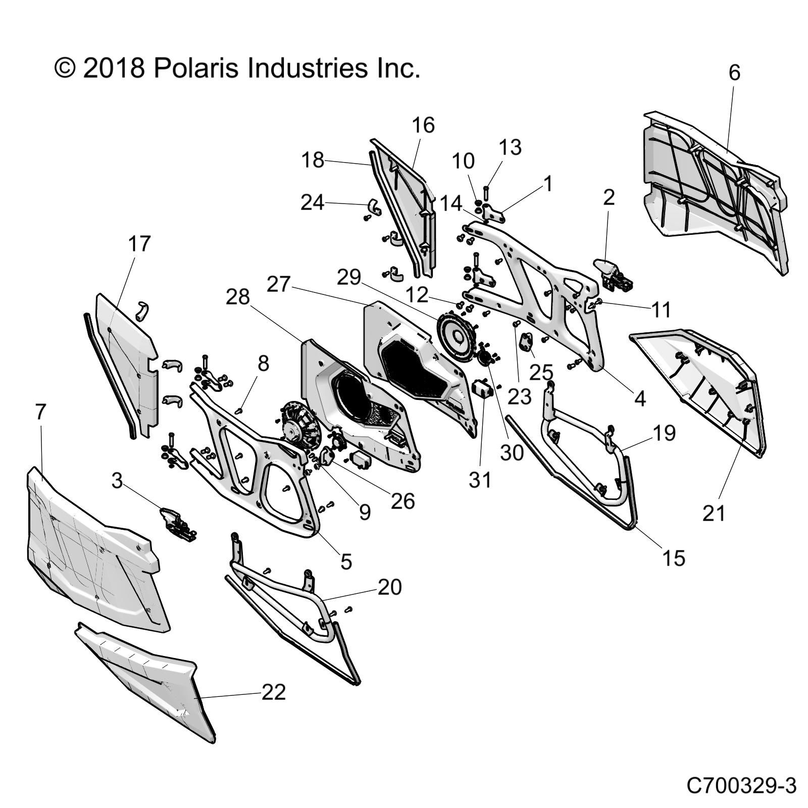 BODY DOORS REAR RIDE COMMAND POUR RZR XP 4 1000 RCPREMIUM 2022