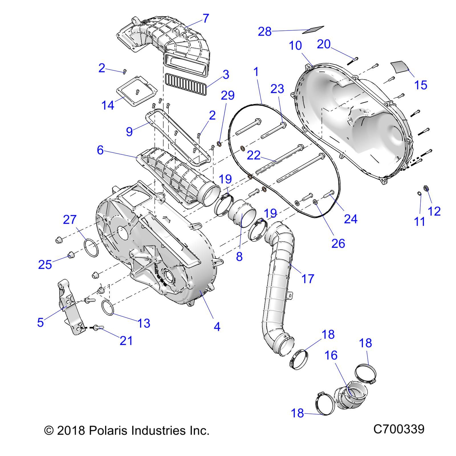 TRANSMISSION CARTER DEMBRAYAGE POUR RANGER CREW XP1000 EPS EU 2019