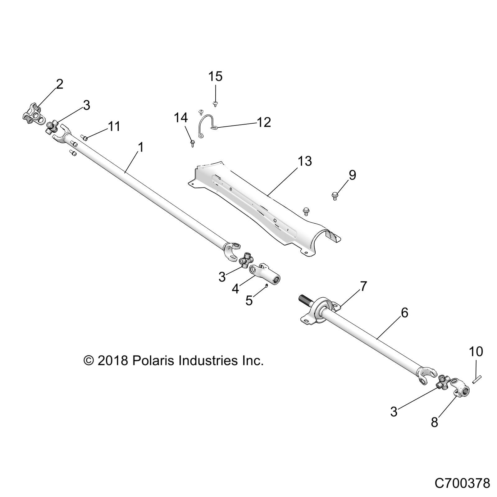 TRANSMISSION ARBRE PROPULSION AVANT POUR RZR XP TURBO S 2018