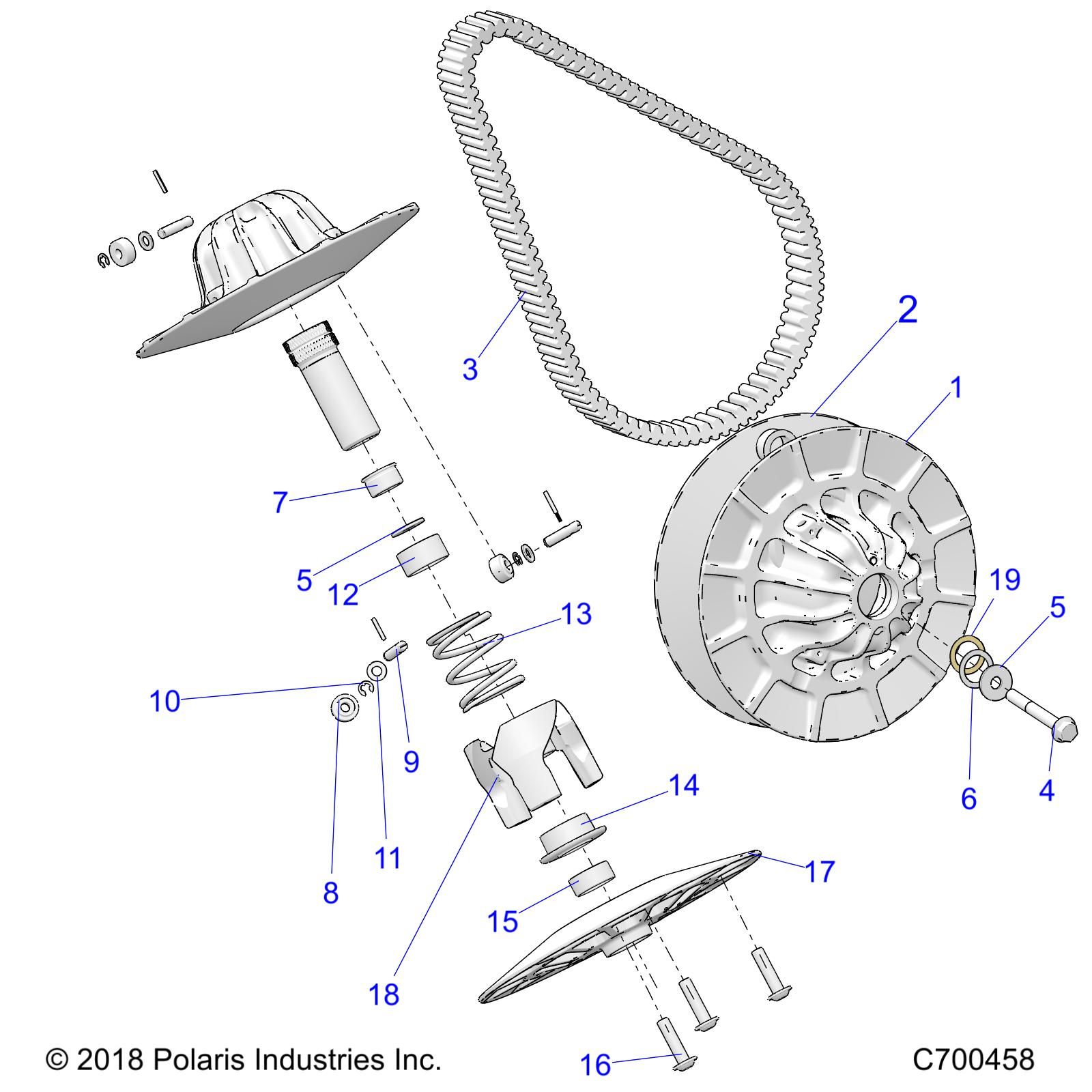 TRANSMISSION EMBRAYAGE SECONDAIRE POUR RANGER XP 1000 EPS EUTRZUG 2022