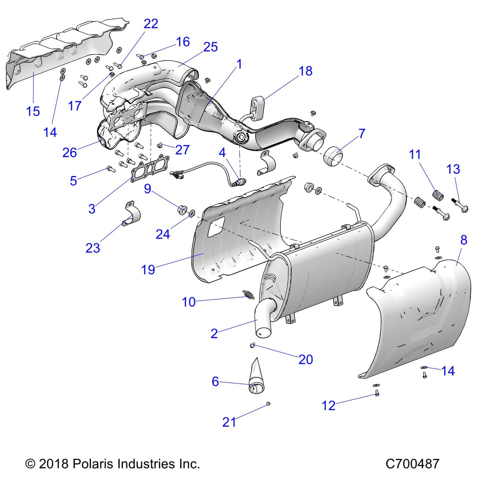 MOTEUR ECHAPPEMENT POUR RANGER CREW 1000 NSTR FC 2020