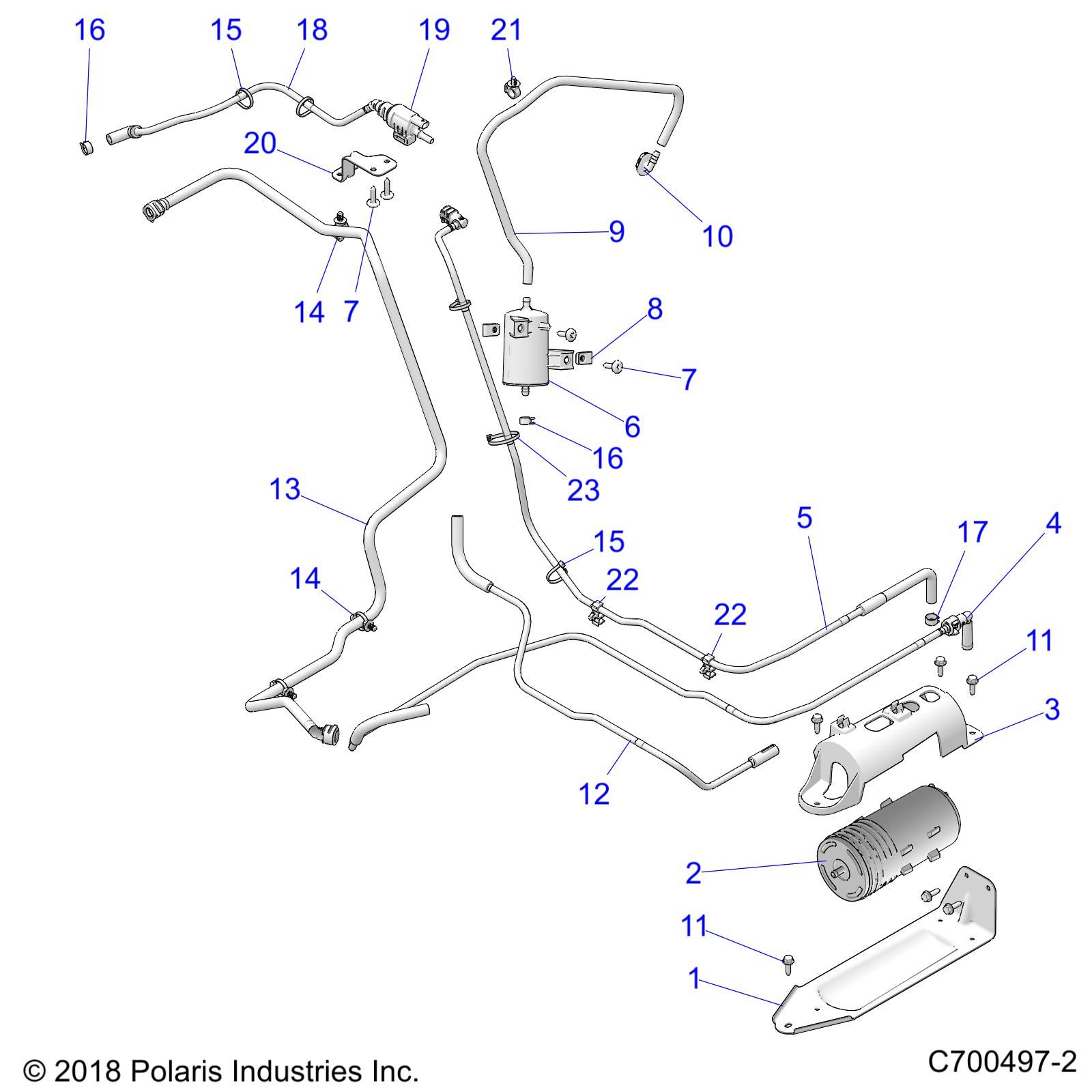 FUEL SYSTEM LINES EVAP POUR RZR TRAIL S 1000 EPS R02 2023