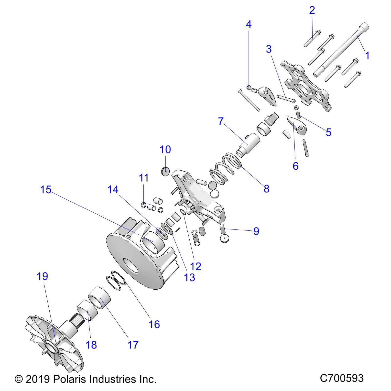 TRANSMISSION EMBRAYAGE PRIMAIRE POUR RANGER CREW 1000 FULLSIZE EPS FO 2020