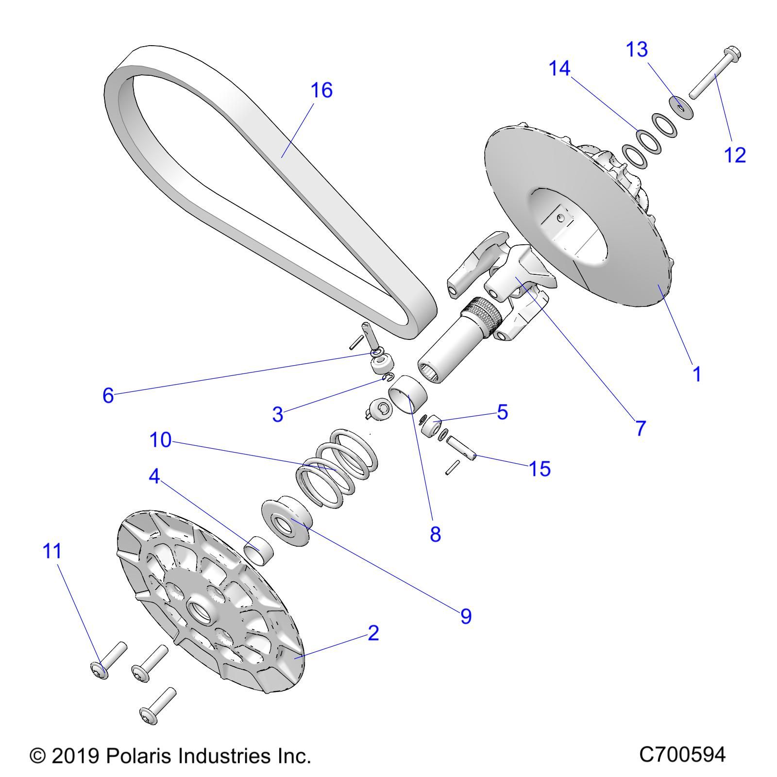 TRANSMISSION EMBRAYAGE SECONDAIRE POUR SPORTSMAN 570 EPS 2022