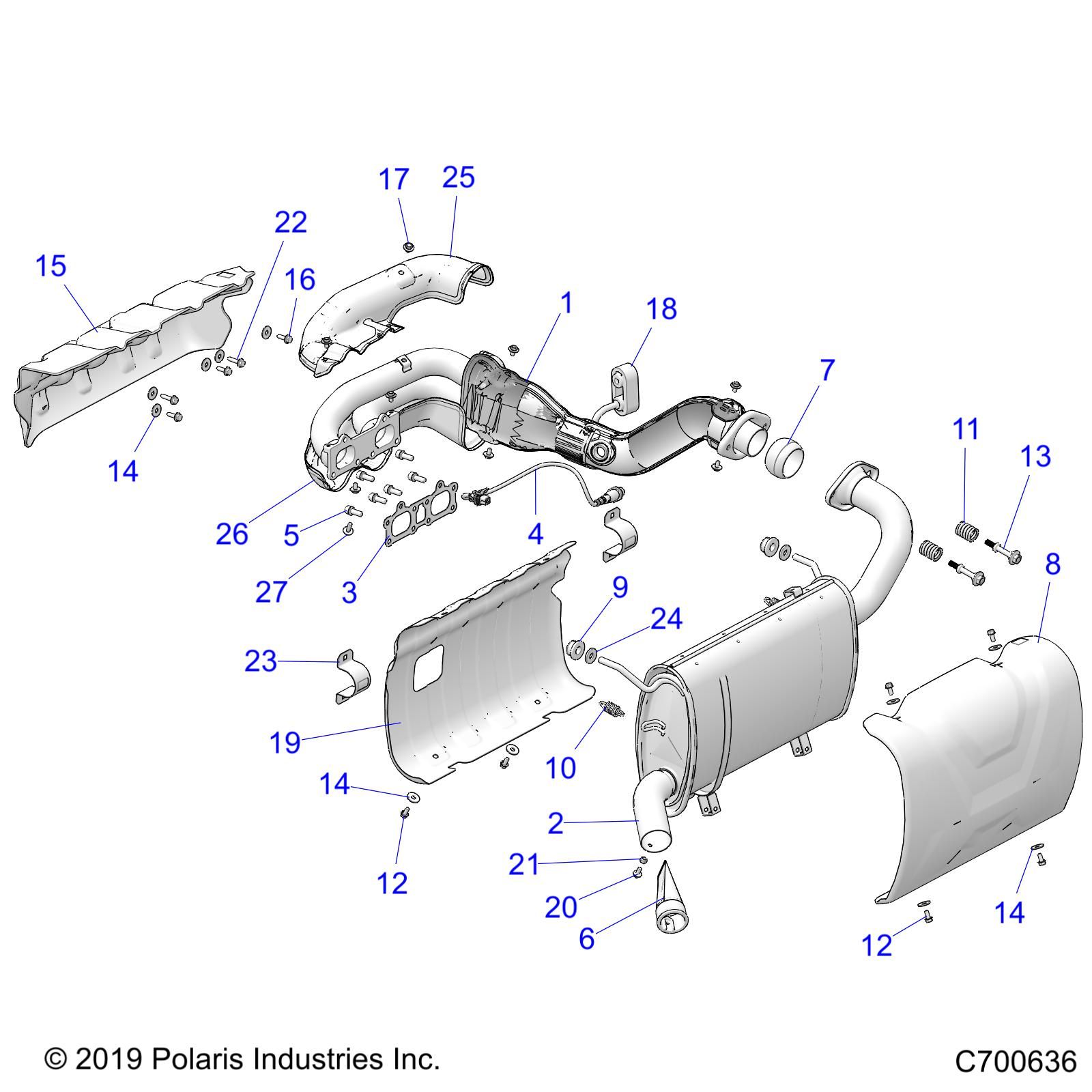 MOTEUR ECHAPPEMENT POUR RANGER CREW XP 1000 NORTHSTAR ULTIMATE TRAIL BOSS R02 2023