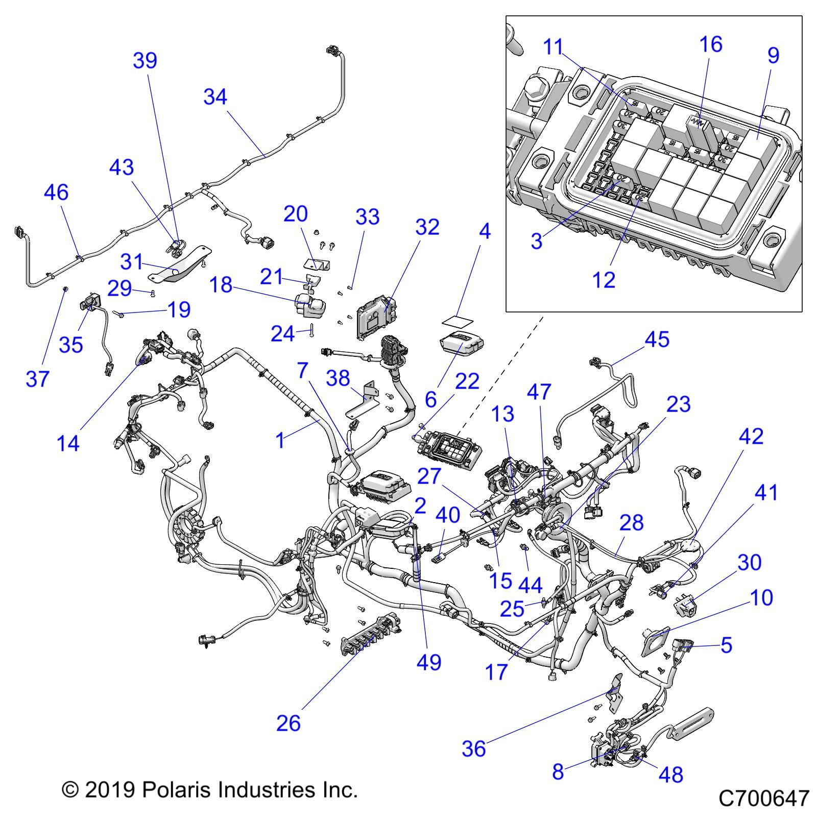 ELECTRICAL WIRE HARNESS FROM 1022019 POUR RANGER XP1000 EPS NSTR RC 2020