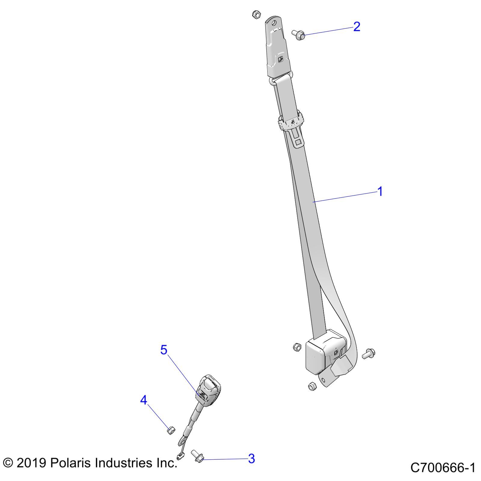 CARROSSERIE MONTAGE CEINTURE DE SECURITE POUR RZR RS1 MD 2020