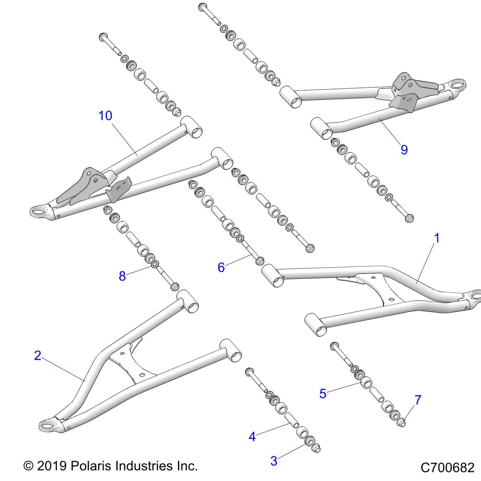 SUSPENSION FRONT CONTROL ARMS POUR RANGER CREW XP 1000 TEXAS EDITION R01 2023