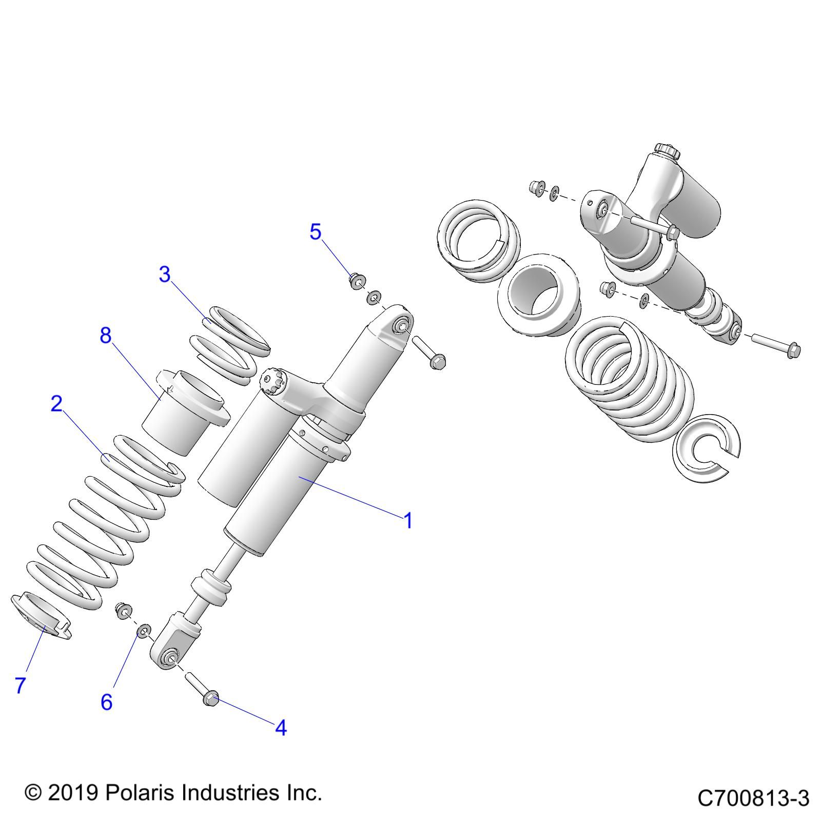 SUSPENSION MONTAGE AMORTISSEUR ARRIERE POUR GENERAL XP4 1000 DELUXE RC TRAIL PKG 2021