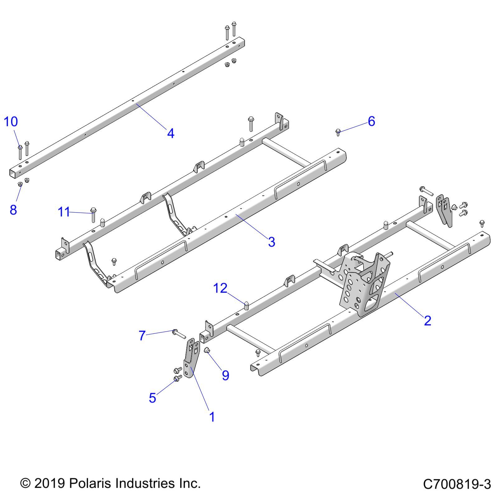 CHASSIS SEAT SUPPORTS POUR GENERAL XP4 1000 2020