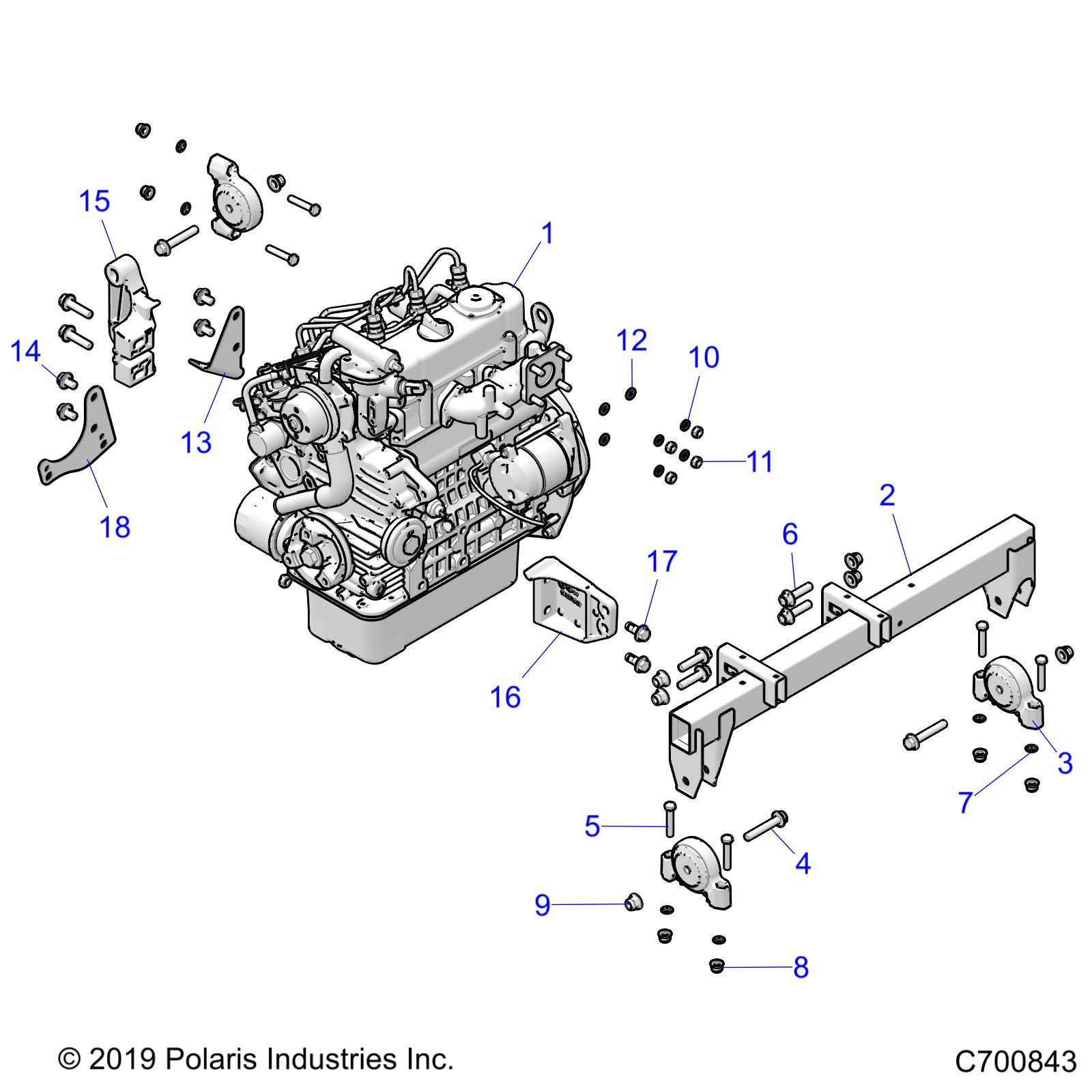 MOTEUR MONTAGE POUR RANGER 902D ISRL TRACTOR 2022