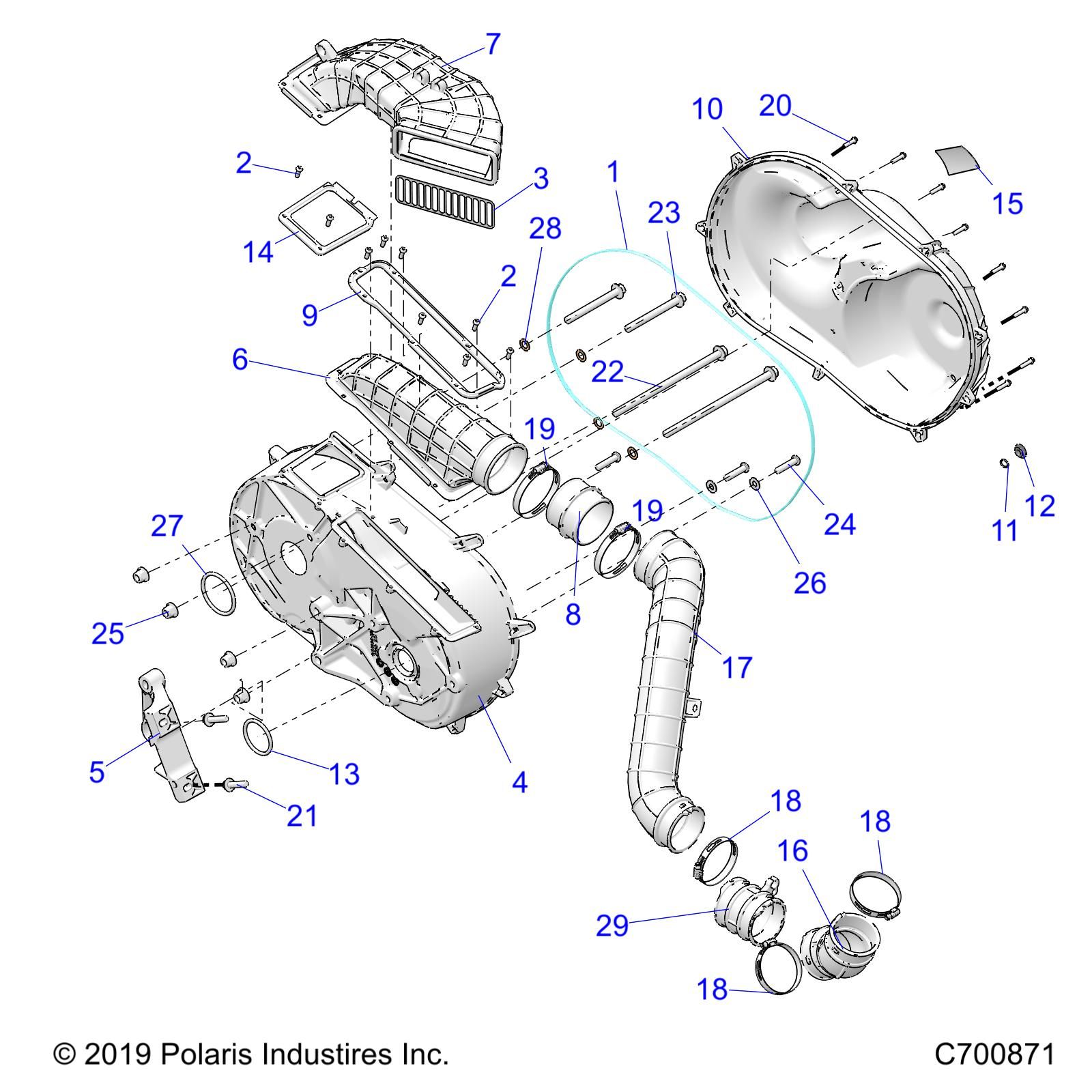 TRANSMISSION CARTER DEMBRAYAGE POUR RANGER CREW XP1000 FC 2020