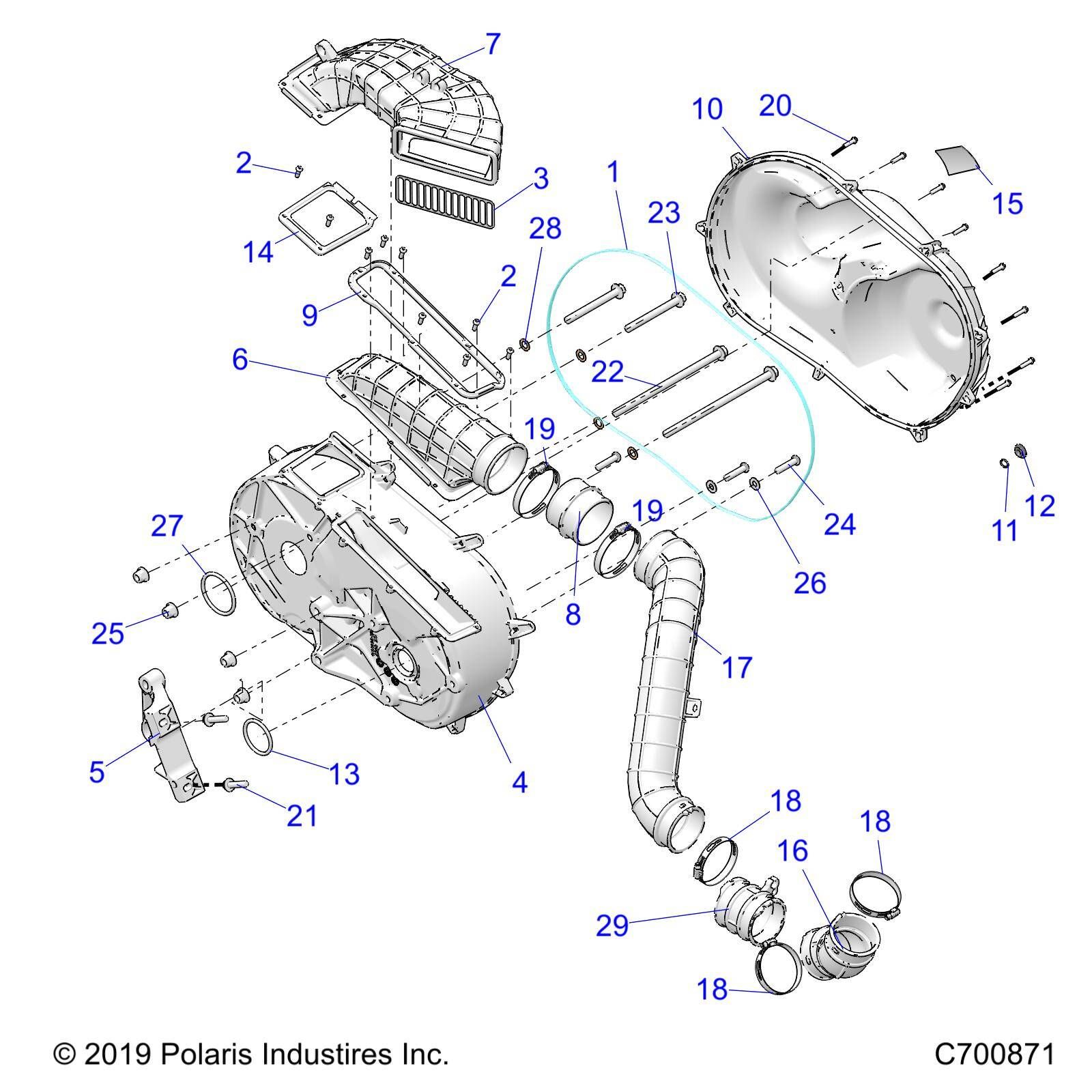 TRANSMISSION CARTER DEMBRAYAGE POUR RANGER CREW XP 1000 NSTR R01 2023