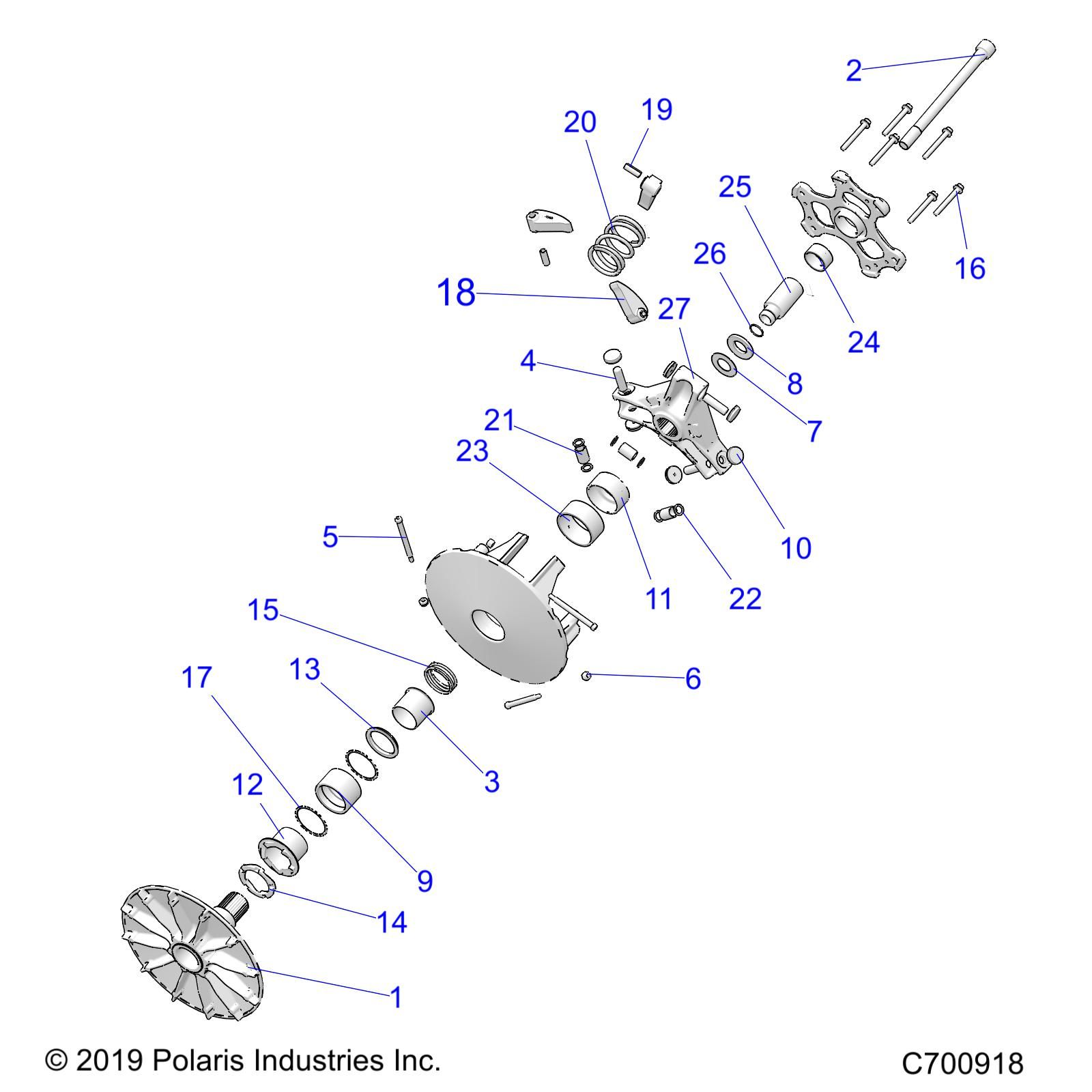 TRANSMISSION EMBRAYAGE PRIMAIRE POUR RANGER CREW XP1000 NSTR ULTIMATE 2020