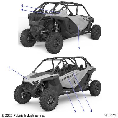 CARROSSERIE AUTOCOLLANTS POUR RZR 1000S4 2019  la  référence POLARIS QUAD et SSV