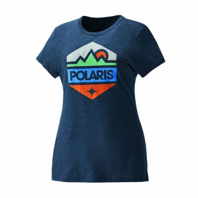 T-shirt Logo POLARIS hexagonal pour femme - Bleu Givré